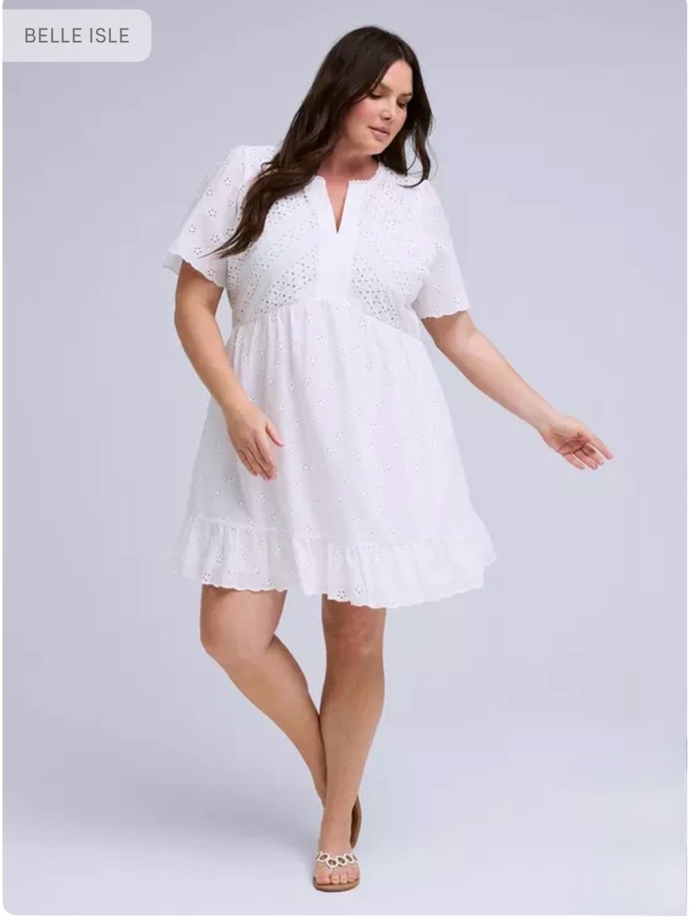 torrid NWT Belle Isle White Eyelet Ruffle Babydoll Mini Dress